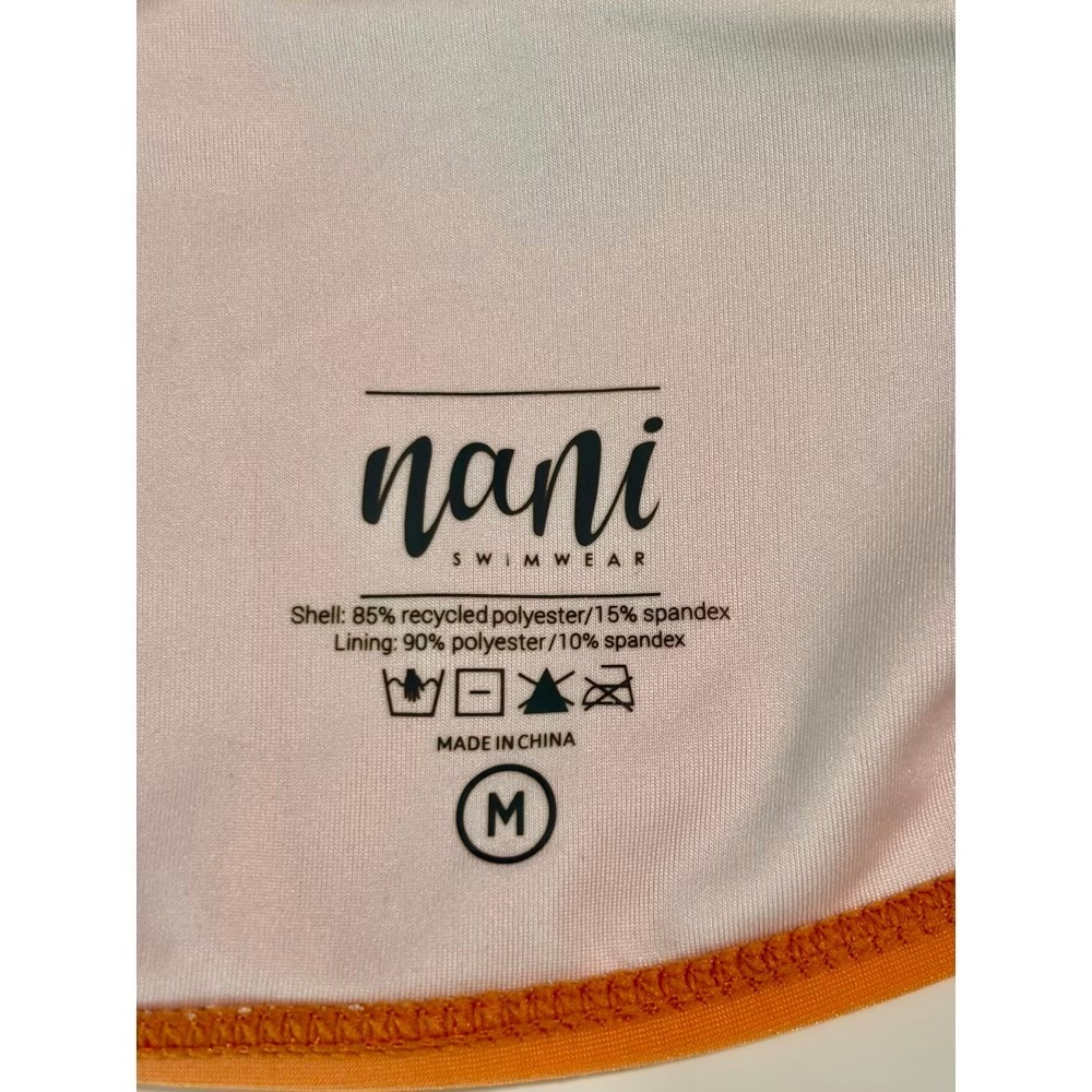 Nani Swimwear - Two-Tone Blue & Orange One-Shoulder Bikini Top - Picture 3 of 8